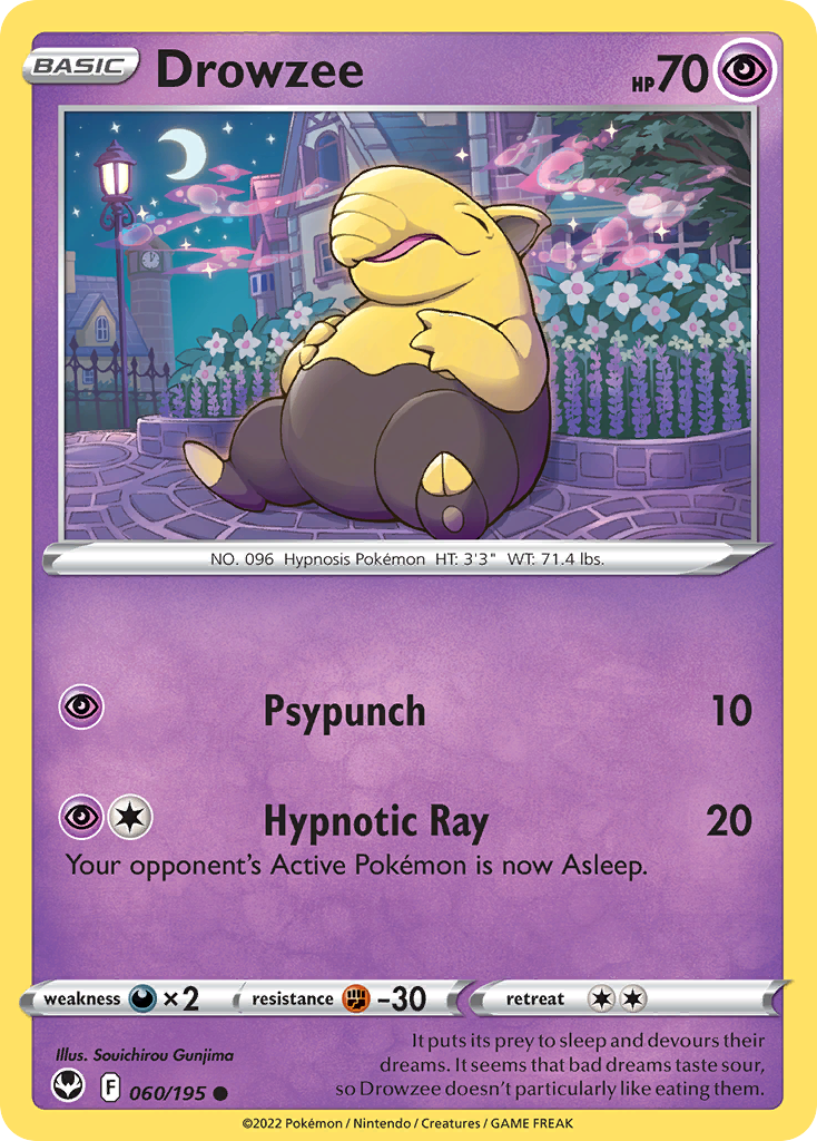 Drowzee - 060/195 - - SILVER TEMPEST - Pokemon - Common | AA10-13
