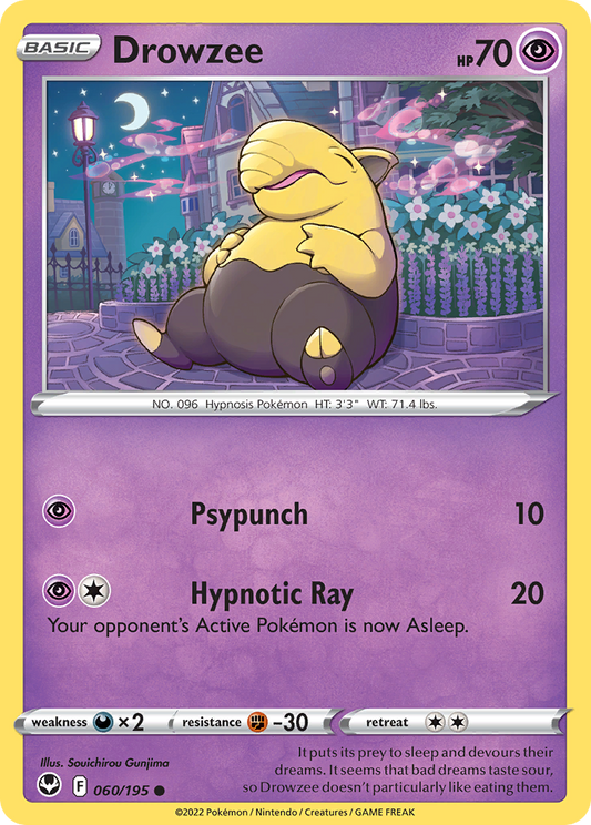 Drowzee - 060/195 - - SILVER TEMPEST - Pokemon - Common | AA10-13
