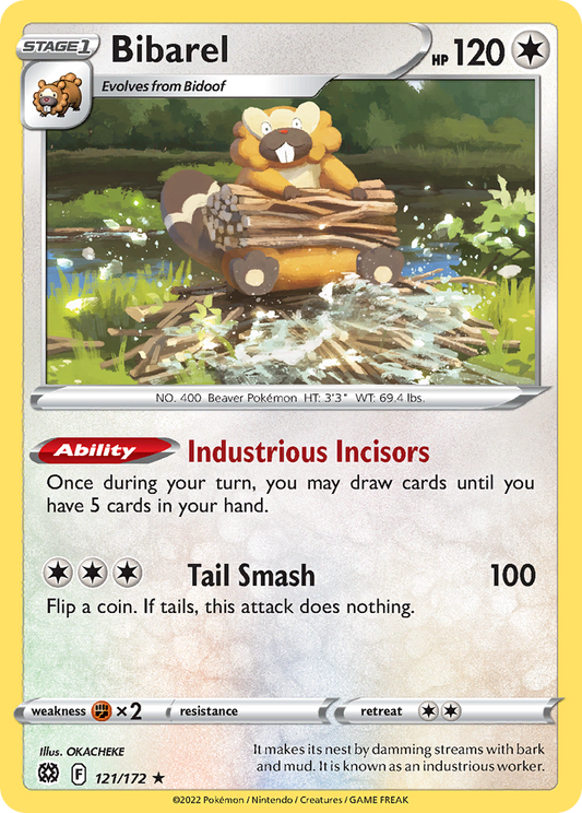 Bibarel - 121/172 - Holo - BRILLIANT STARS - Pokemon - Rare | AA21-8