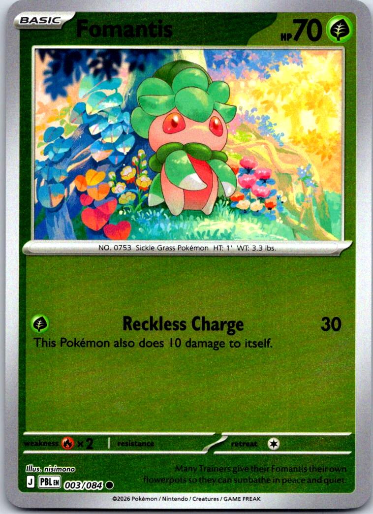 Fomantis - 003/084 - Reverse Holo - PITCH BLACK - Pokemon - Common | AA124-39
