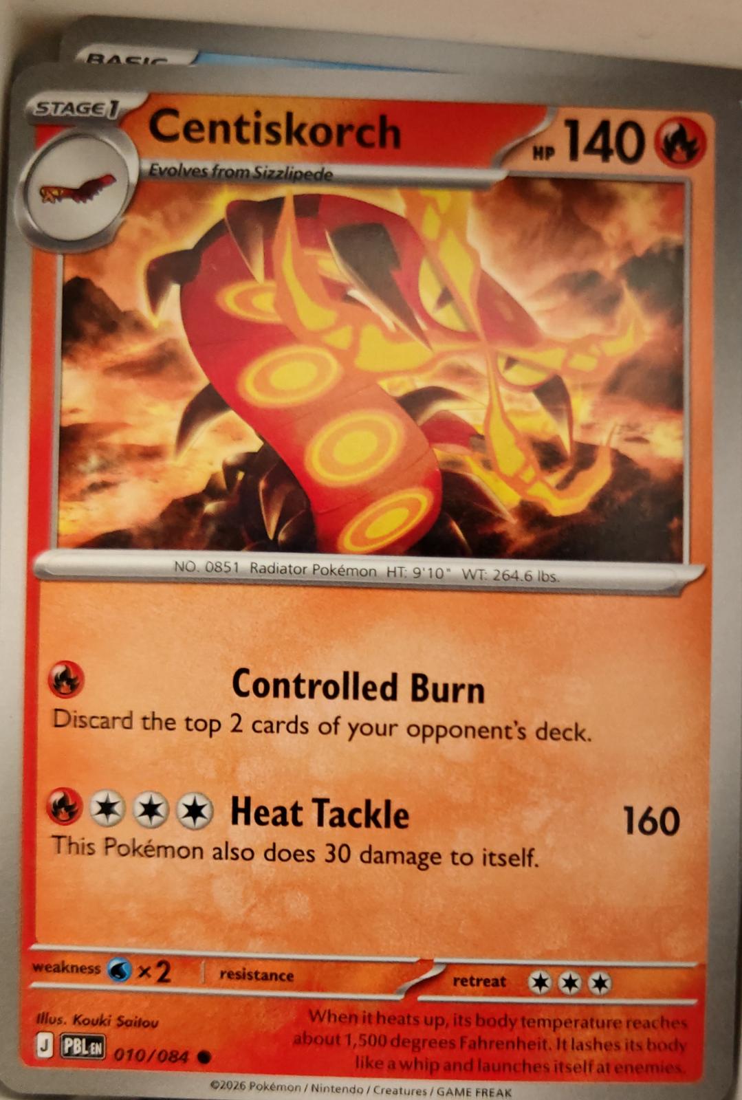 Centiskorch - 010/084 - - PITCH BLACK - Pokemon - Common | AA16-87