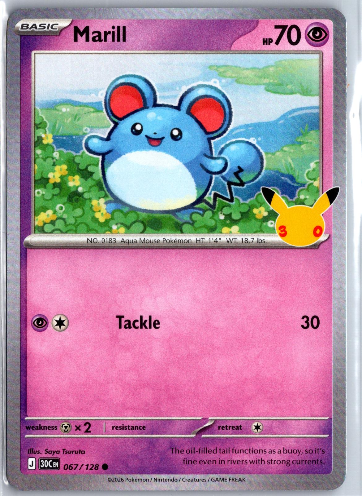 Marill - 067/128 - Holo - ME: 30TH CELEBRATION - Pokemon - Common | AA96-3