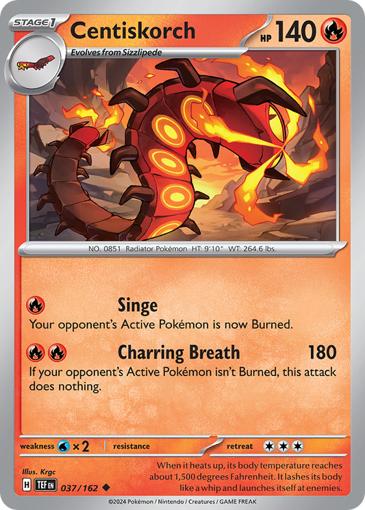 Centiskorch - 037/162 - Reverse Holo - TEMPORAL FORCES - Pokemon - | AA24-38