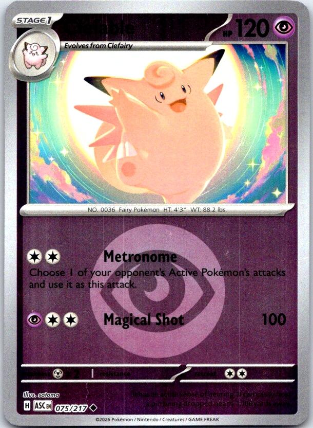 Clefable (Energy Symbol Pattern) - 075/217 - Reverse Holo - ASCENDED HEROES - Pokemon - | AC28-23