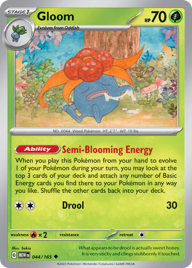 Gloom - 044/165 - - 151 - Pokemon - Uncommon | AA74-32