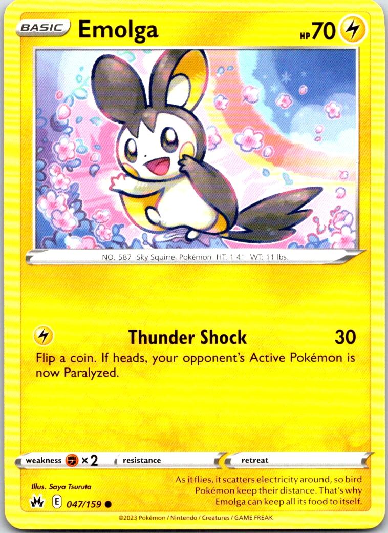 Emolga - 047/159 - - CROWN ZENITH - Pokemon - Common | AA100-27