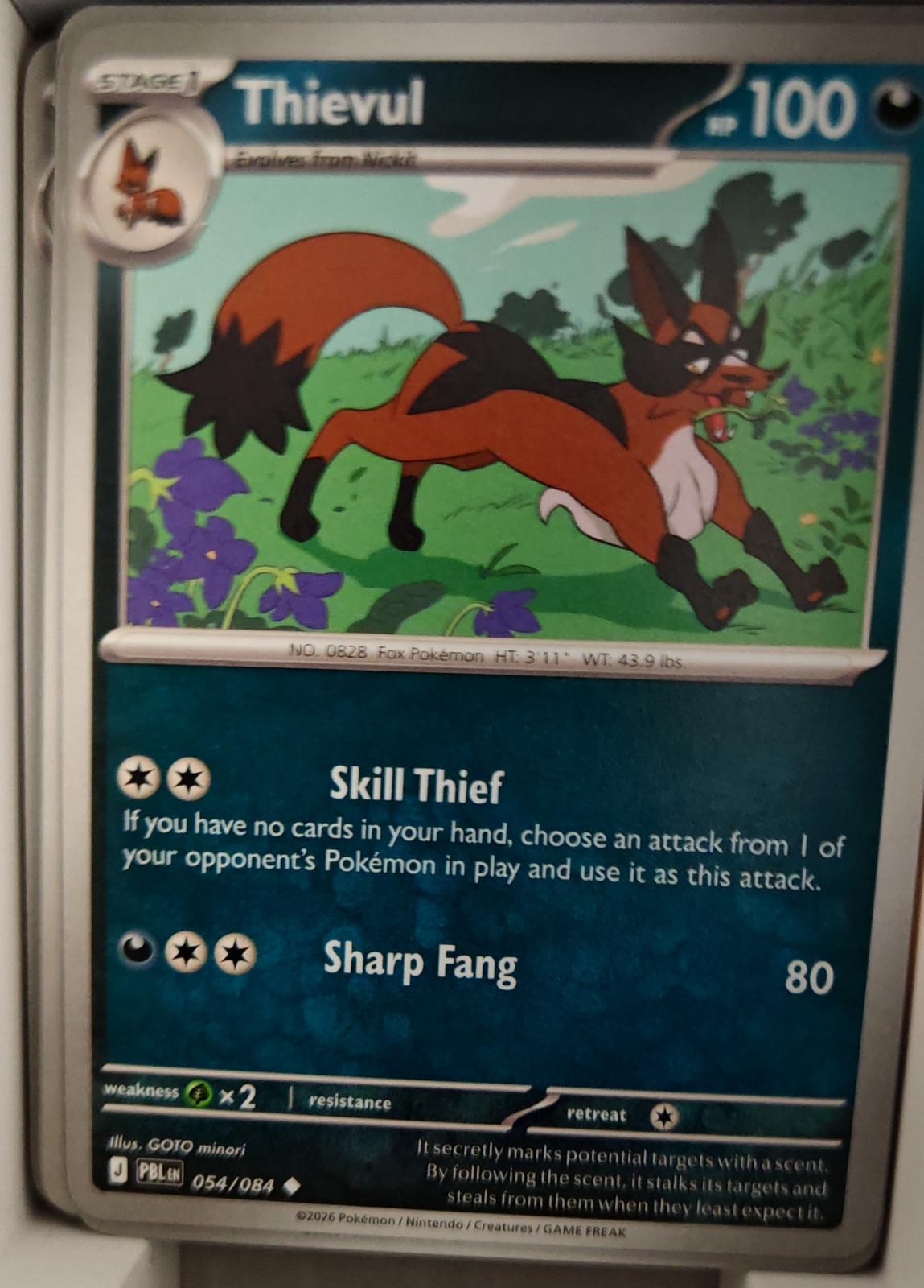 Thievul - 054/084 - - PITCH BLACK - Pokemon - Uncommon | AA38-45