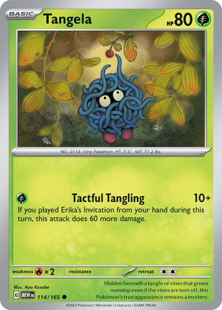 Tangela - 114/165 - Reverse Holo - 151 - Pokemon - Common | AA62-10