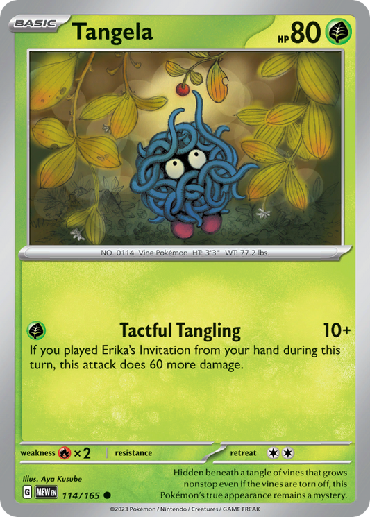 Tangela - 114/165 - Reverse Holo - 151 - Pokemon - Common | AA62-10