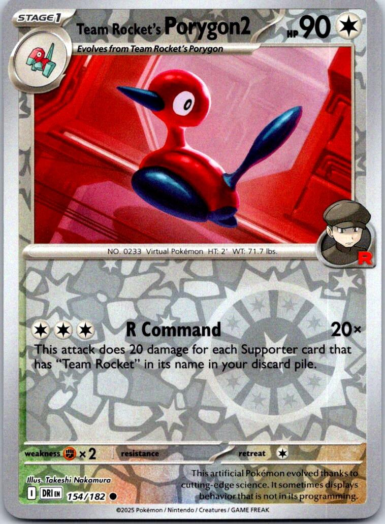 Team Rocket's Porygon2 - 154/182 - Reverse Holo - DESTINED RIVALS - Pokemon - | AA128-45