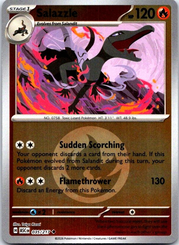 Salazzle (Energy Symbol Pattern) - 035/217 - Reverse Holo - ASCENDED HEROES - Pokemon - | AC27-48