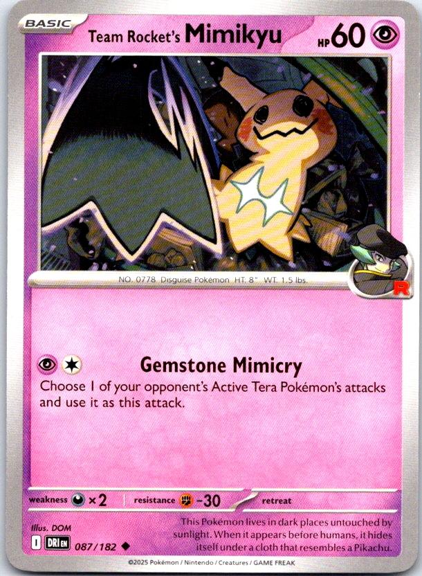 Team Rocket's Mimikyu - 087/182 - - DESTINED RIVALS - Pokemon - | AC07-23