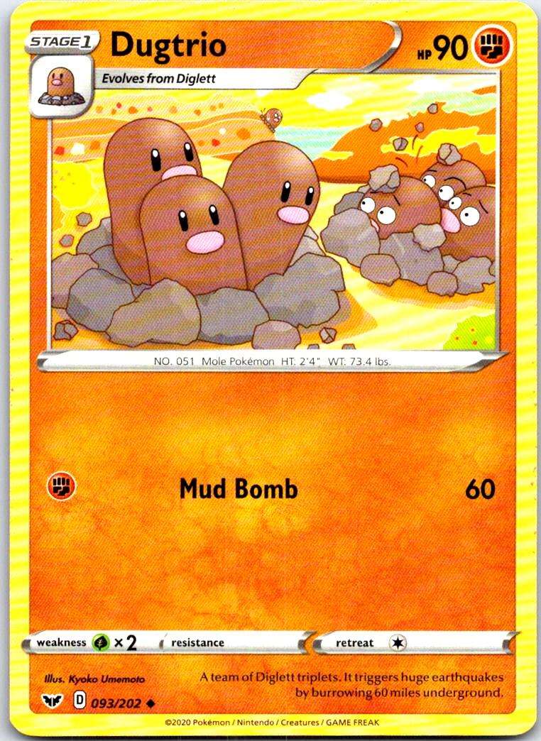 Dugtrio - 093/202 - - SWORD & SHIELD - Pokemon - Uncommon | AB64-11