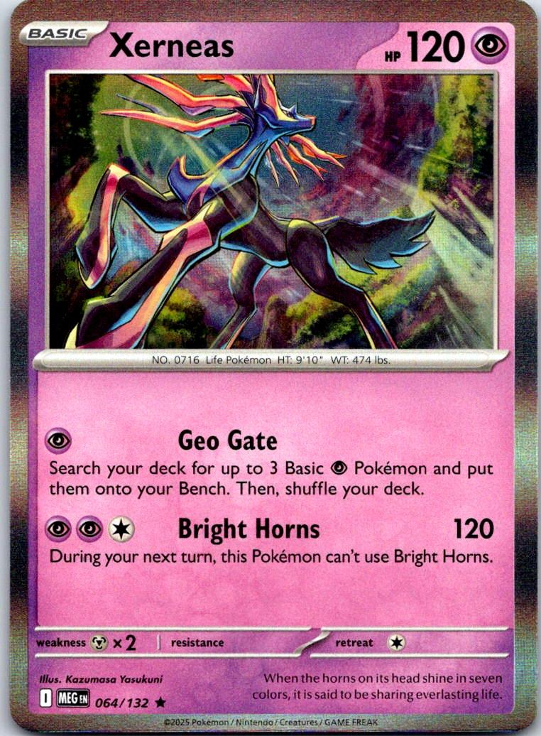 Xerneas - 064/132 - Holo - MEGA EVOLUTION - Pokemon - Rare | AA120-15