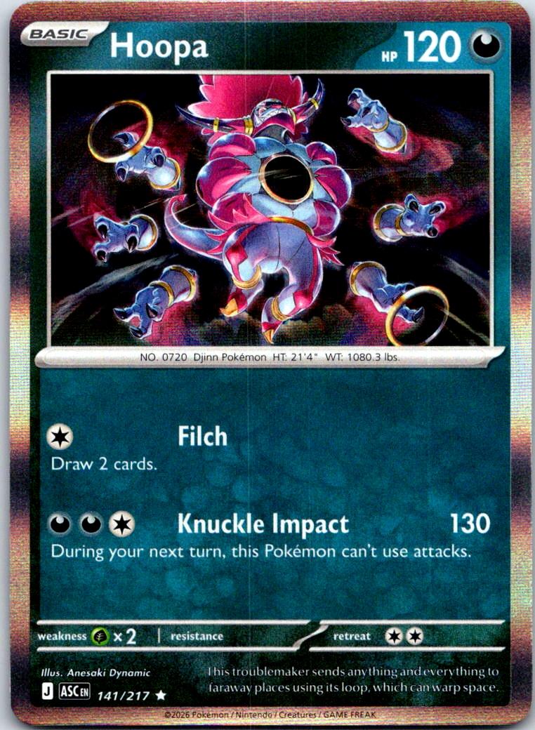 Hoopa - 141/217 - Holo - ASCENDED HEROES - Pokemon - Rare | AB08-46