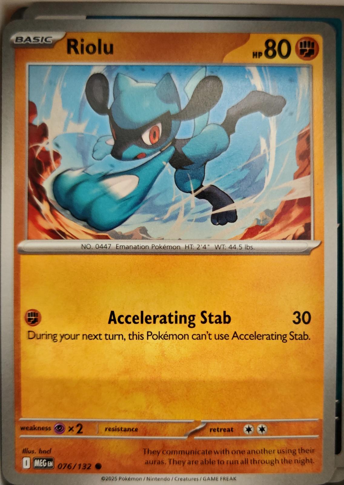 Riolu - 076/132 - - MEGA EVOLUTION - Pokemon - Common | AA06-88
