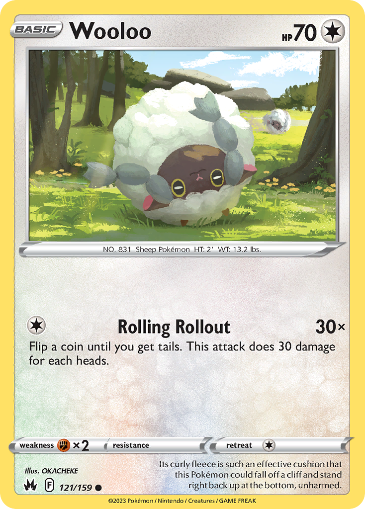 Wooloo - 121/159 - - CROWN ZENITH - Pokemon - Common | AA104-3