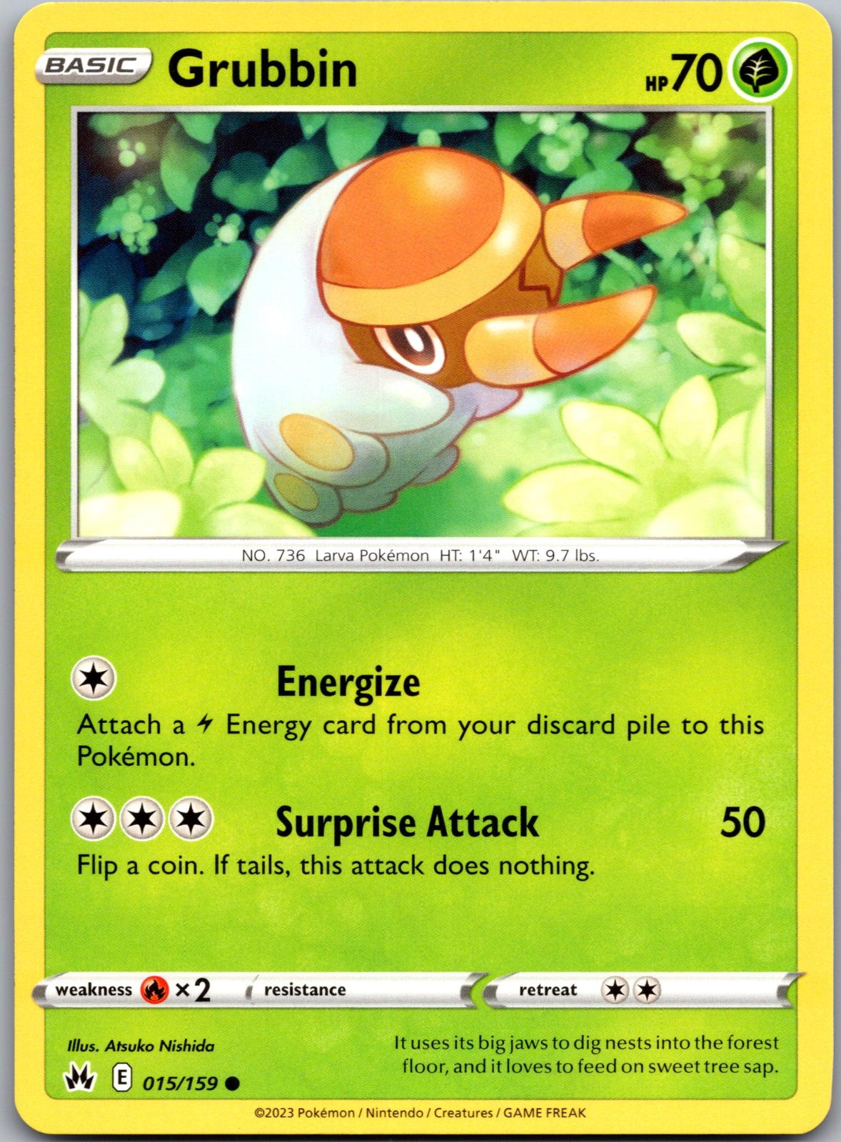 Grubbin - 015/159 - - CROWN ZENITH - Pokemon - Common | AA92-5