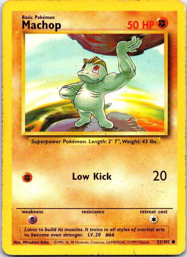 Machop - 52/102 - - BASE SET UNLIMITED - Pokemon - Common | AC19-30