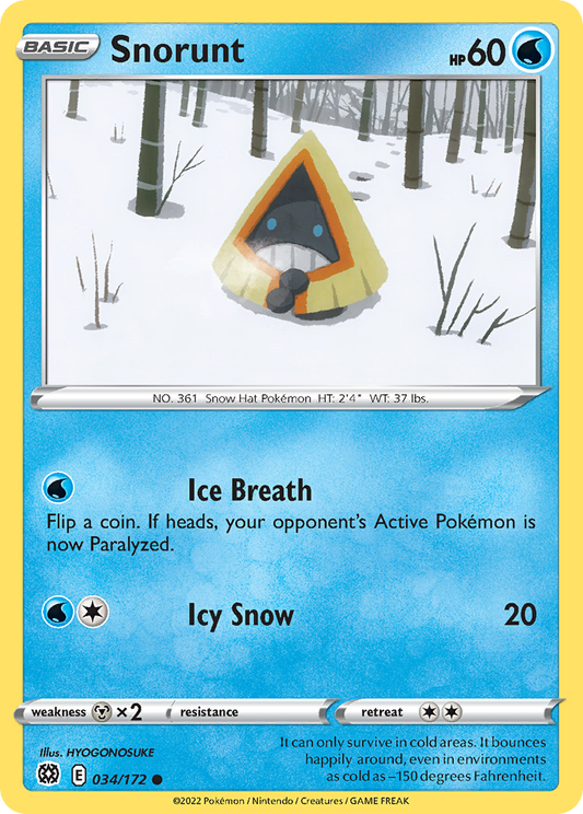 Snorunt - 034/172 - - BRILLIANT STARS - Pokemon - Common | AA73-11