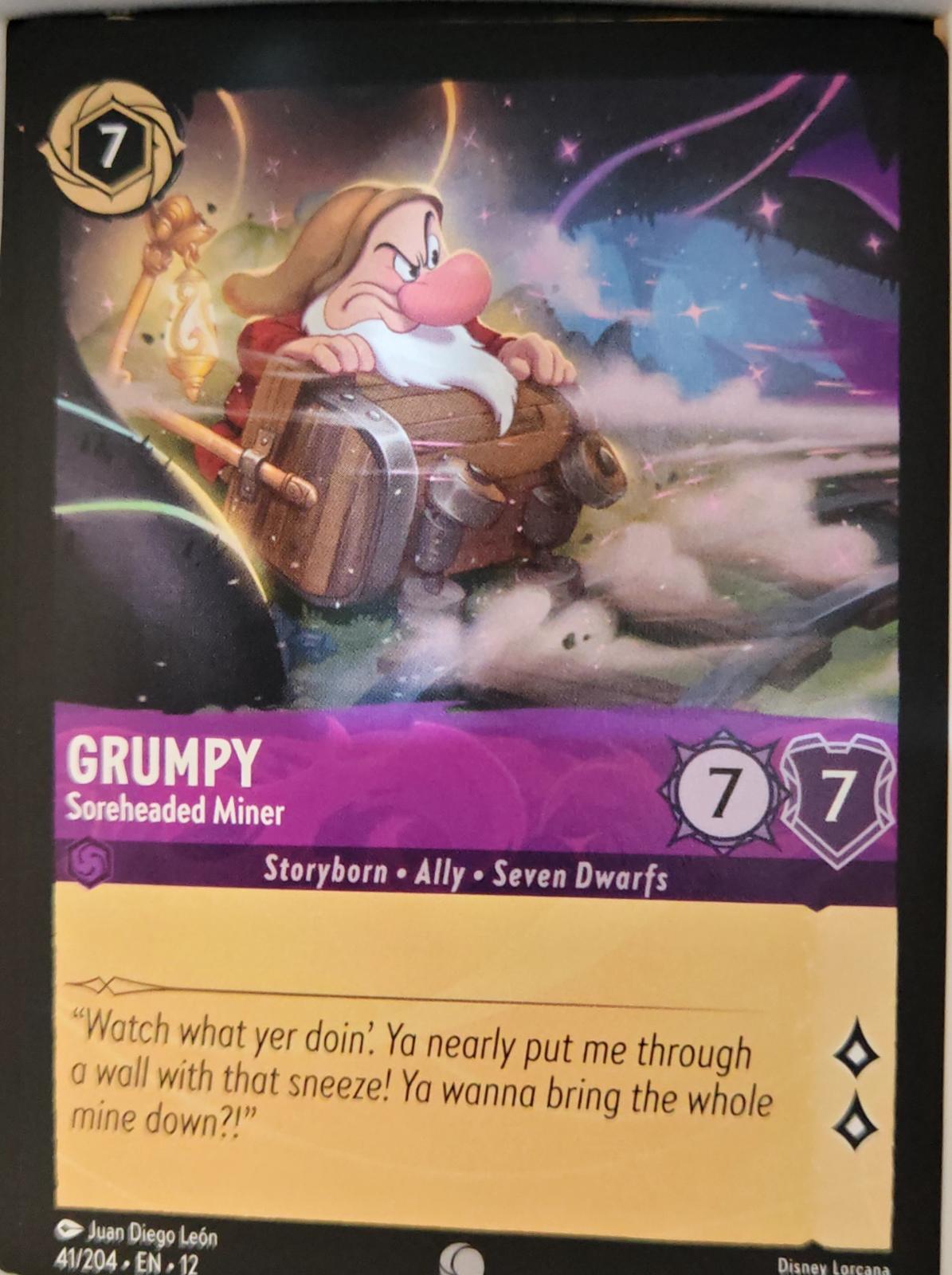 Grumpy - Soreheaded Miner - 41/204 - - WILDS UNKNOWN - Lorcana - | LAA02-10