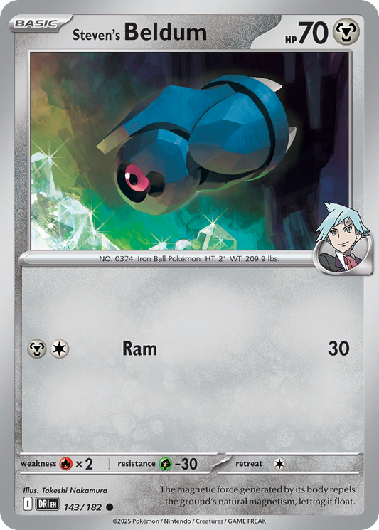 Steven's Beldum - 143/182 - Reverse Holo - DESTINED RIVALS - Pokemon - | AA19-31