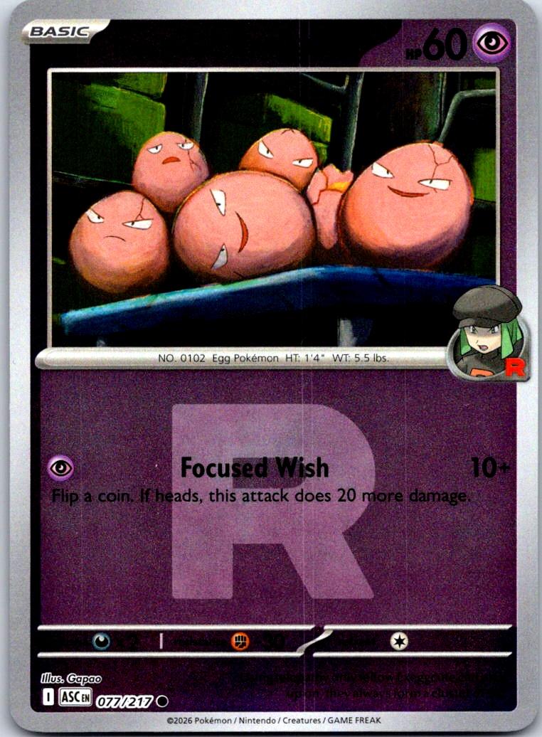 Team Rocket's exeggcute (Team Rocket) - 077/217 - Reverse Holo - ASCENDED HEROES - Pokemon - | AB03-48