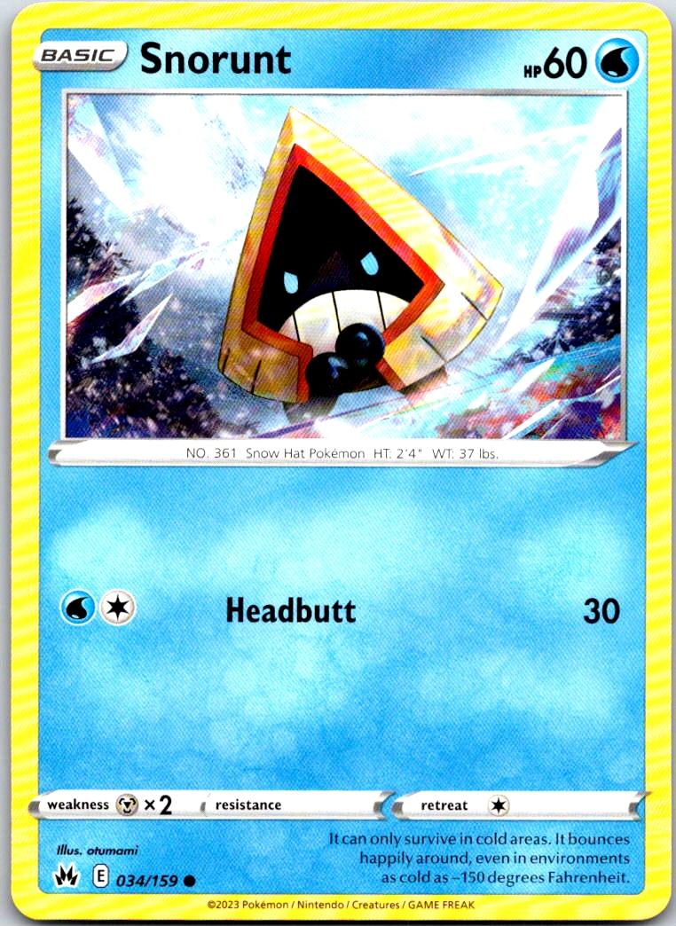 Snorunt - 034/159 - - CROWN ZENITH - Pokemon - Common | AA101-15