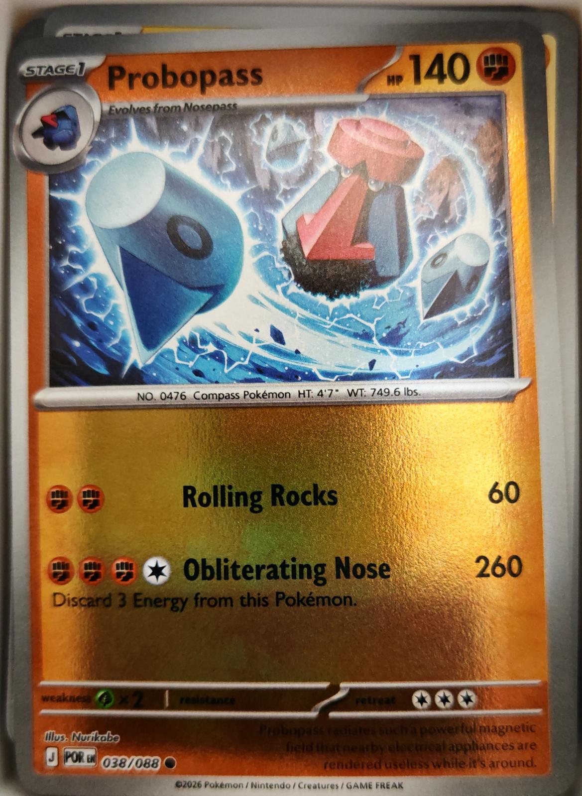 Probopass - 038/088 - Reverse Holo - PERFECT ORDER - Pokemon - Common | AA06-82
