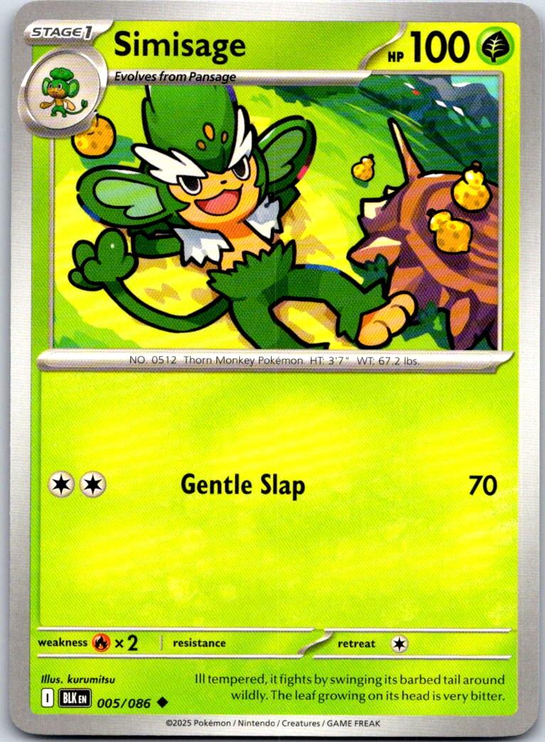 Simisage - 005/086 - - BLACK BOLT - Pokemon - Uncommon | AA107-43