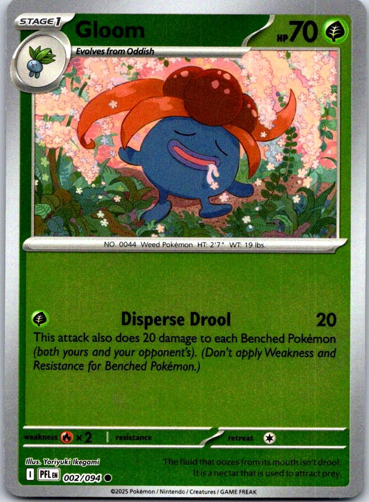 Gloom - 002/094 - Reverse Holo - PHANTASMAL FLAMES - Pokemon - Common | AA125-21