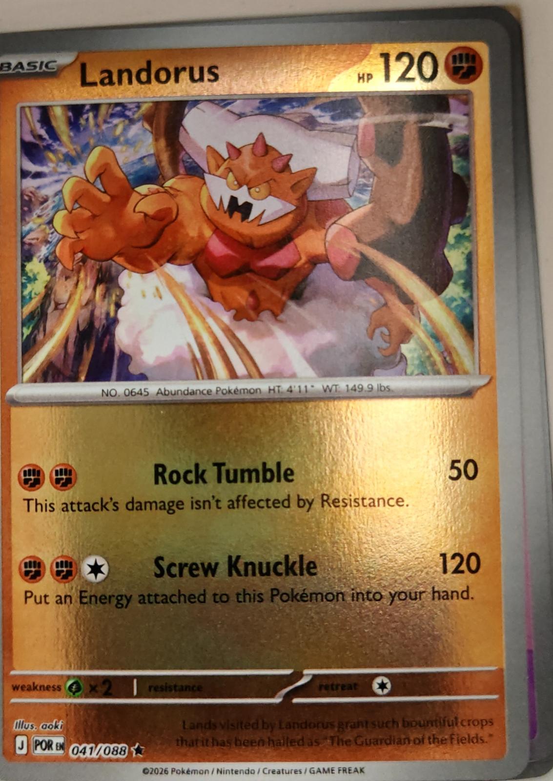 Landorus - 041/088 - Reverse Holo - PERFECT ORDER - Pokemon - Rare | AA04-6