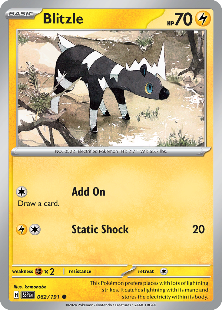Blitzle - 062/191 - - SURGING SPARKS - Pokemon - Common | AA48-47