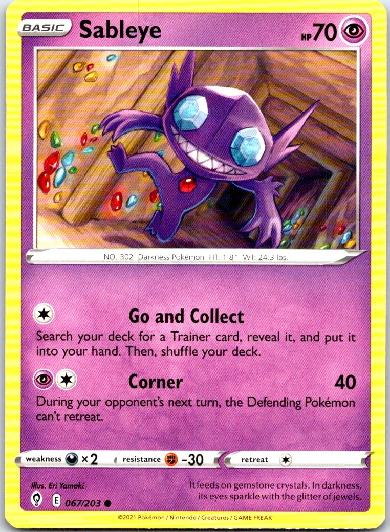 Sableye - 067/203 - - EVOLVING SKIES - Pokemon - Common | AB35-46