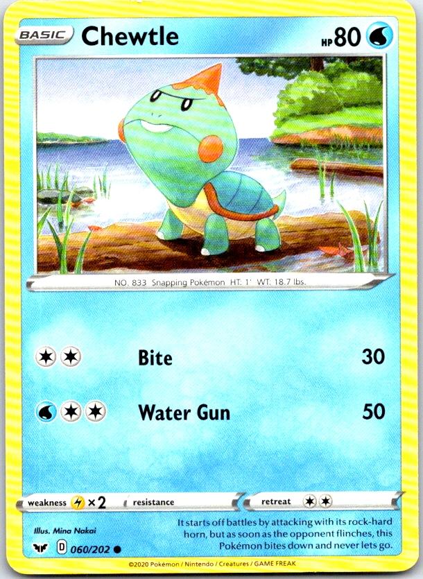 Chewtle - 060/202 - - SWORD & SHIELD - Pokemon - Common | AC16-49