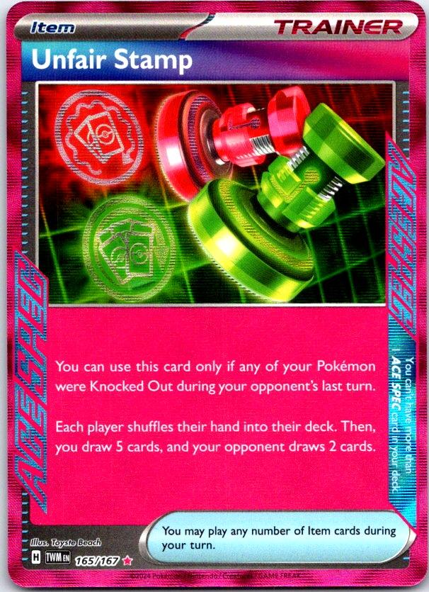 Unfair Stamp - 165/167 - Holo - TWILIGHT MASQUERADE - Pokemon - | AC21-4