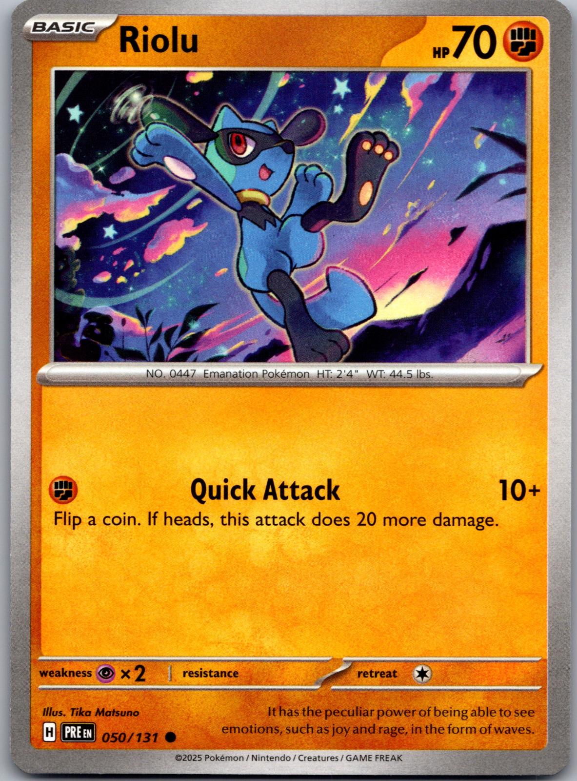 Riolu - 050/131 - - PRISMATIC EVOLUTIONS - Pokemon - Common | AA83-25
