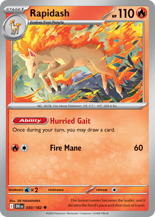 Rapidash - 030/182 - - DESTINED RIVALS - Pokemon - Uncommon | AA07-74