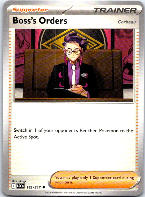 Boss's Orders [Corbeau] - 183/217 - - ASCENDED HEROES - Pokemon - | AC23-13