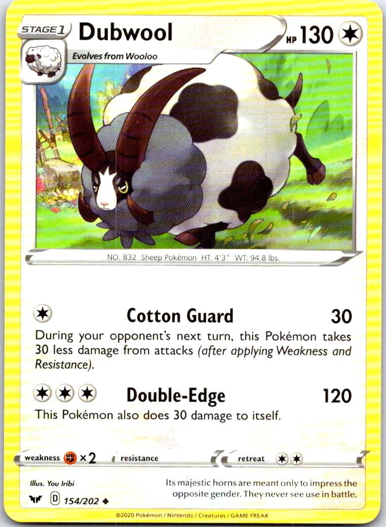 Dubwool - 154/202 - - SWORD & SHIELD - Pokemon - Uncommon | AB85-32