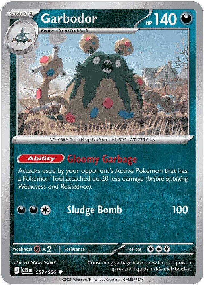 Garbodor - 057/086 - - CHAOS RISING - Pokemon - Uncommon | AA22-95
