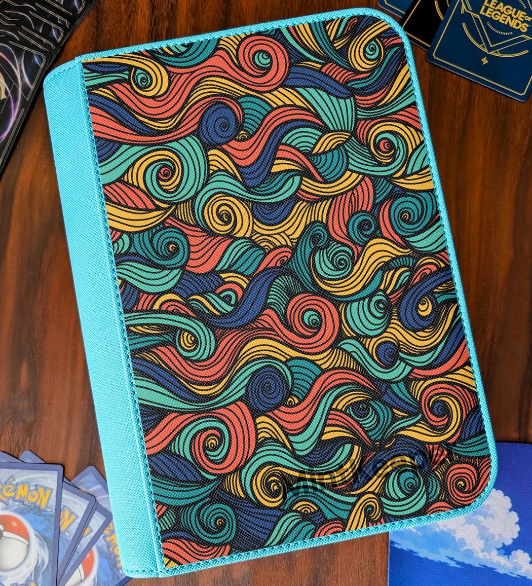 TCG Collectors - Colourful Waves 4 Pocket Premium Zip Trading Card Binder