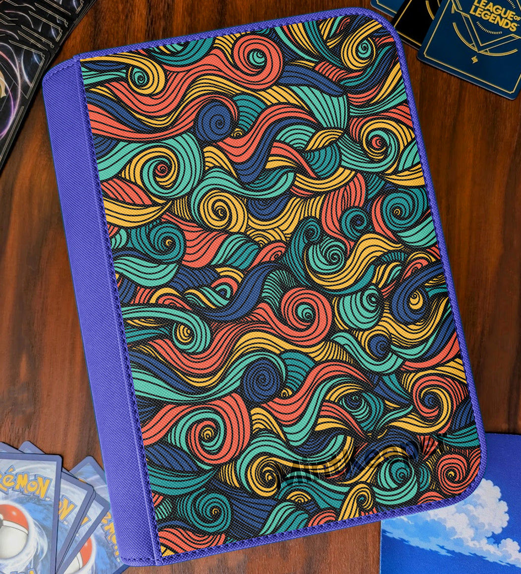 TCG Collectors - Colourful Waves 4 Pocket Premium Zip Trading Card Binder