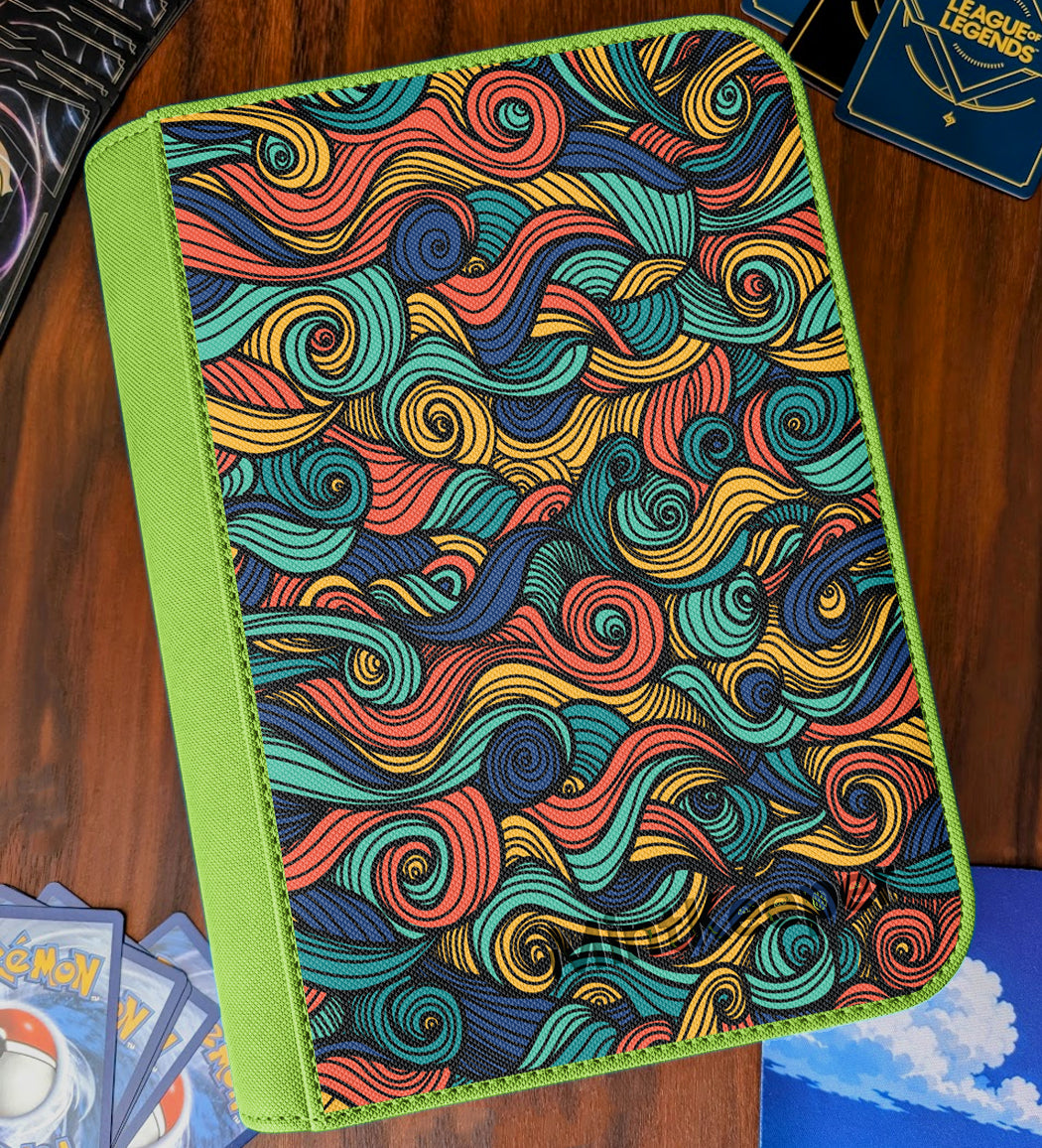 TCG Collectors - Colourful Waves 4 Pocket Premium Zip Trading Card Binder