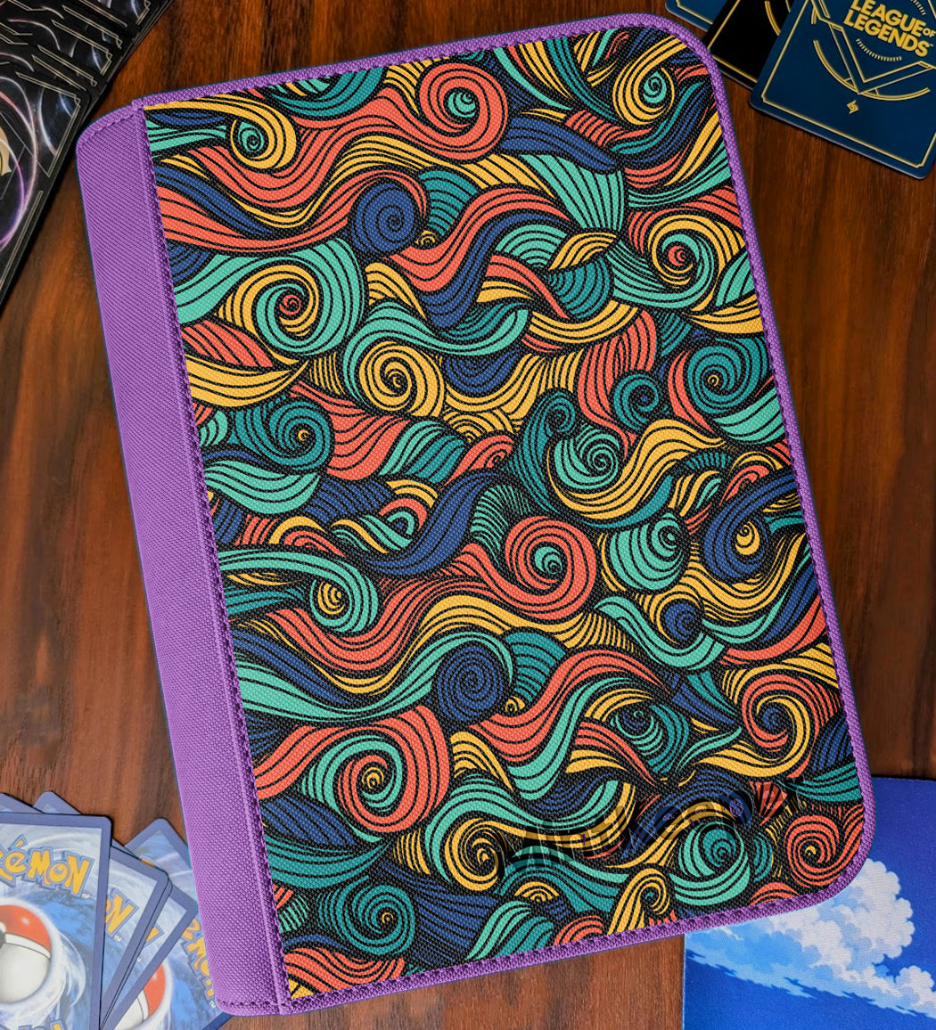 TCG Collectors - Colourful Waves 4 Pocket Premium Zip Trading Card Binder