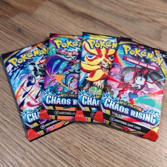 Pokémon Trading Card Game (TCG): Mega Evolution Chaos Rising Set of 4 Booster Packs