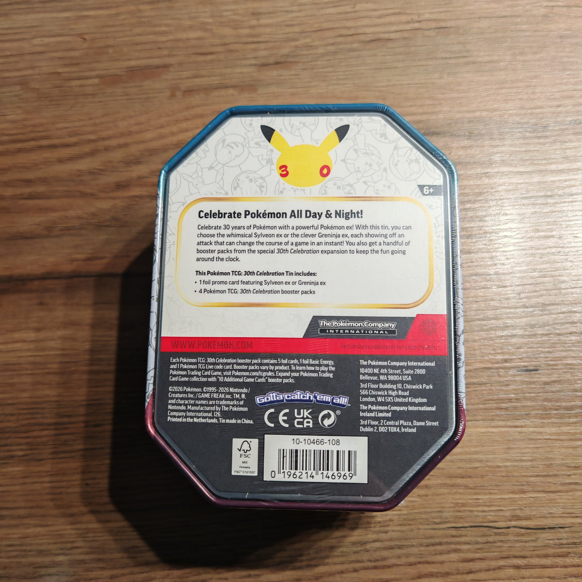 Pokémon TCG: 30th Anniversary Celebration Ex Tin- Sylveon Ex