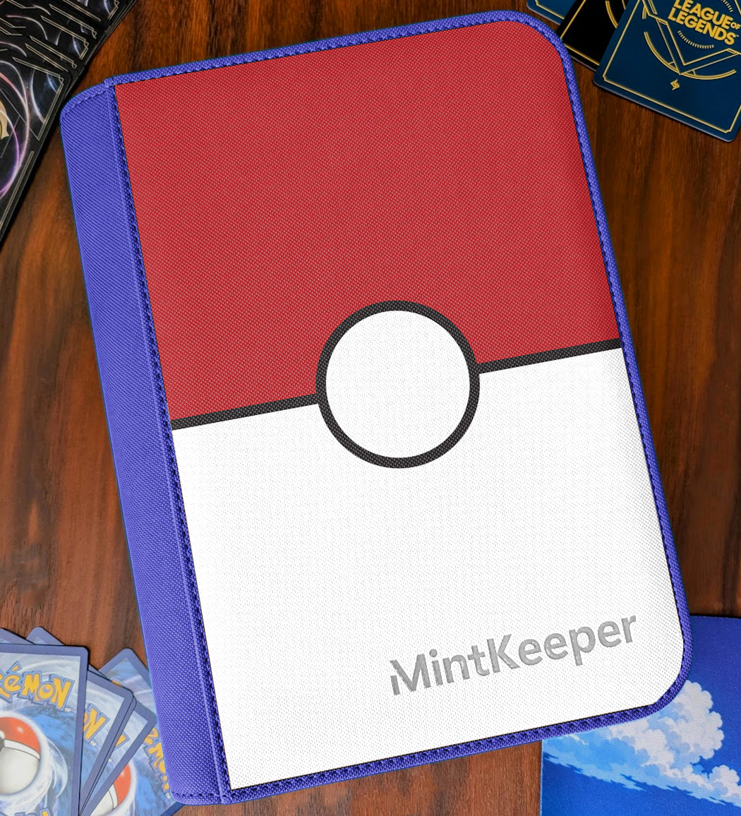 TCG Collectors - Pokeball 4 Pocket Premium Zip Trading Card Binder