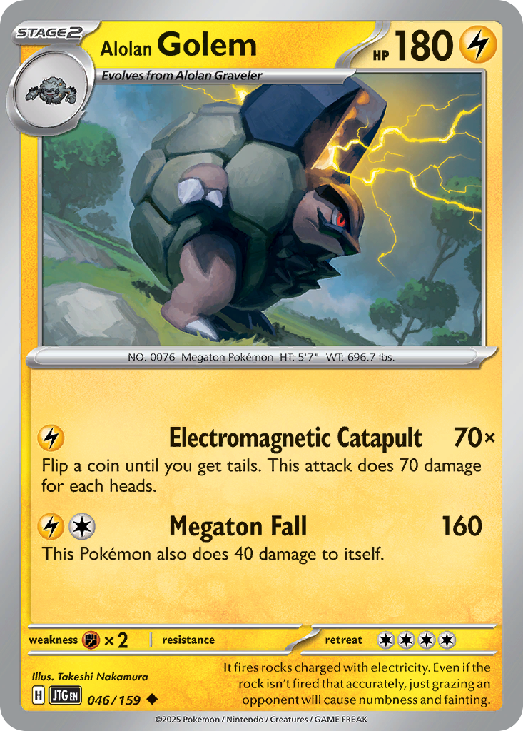 Alolan Golem - 046/159 - Reverse Holo - JOURNEY TOGETHER - Pokemon - | AA22-33