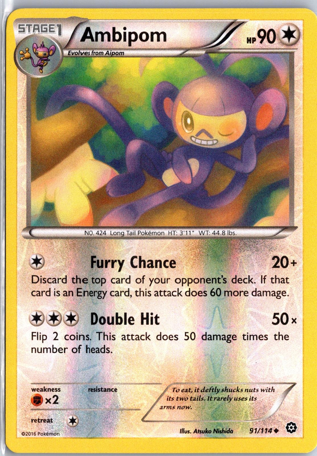 Ambipom - 91/114 - Reverse Holo - STEAM SIEGE - Pokemon - Uncommon | AA130-2